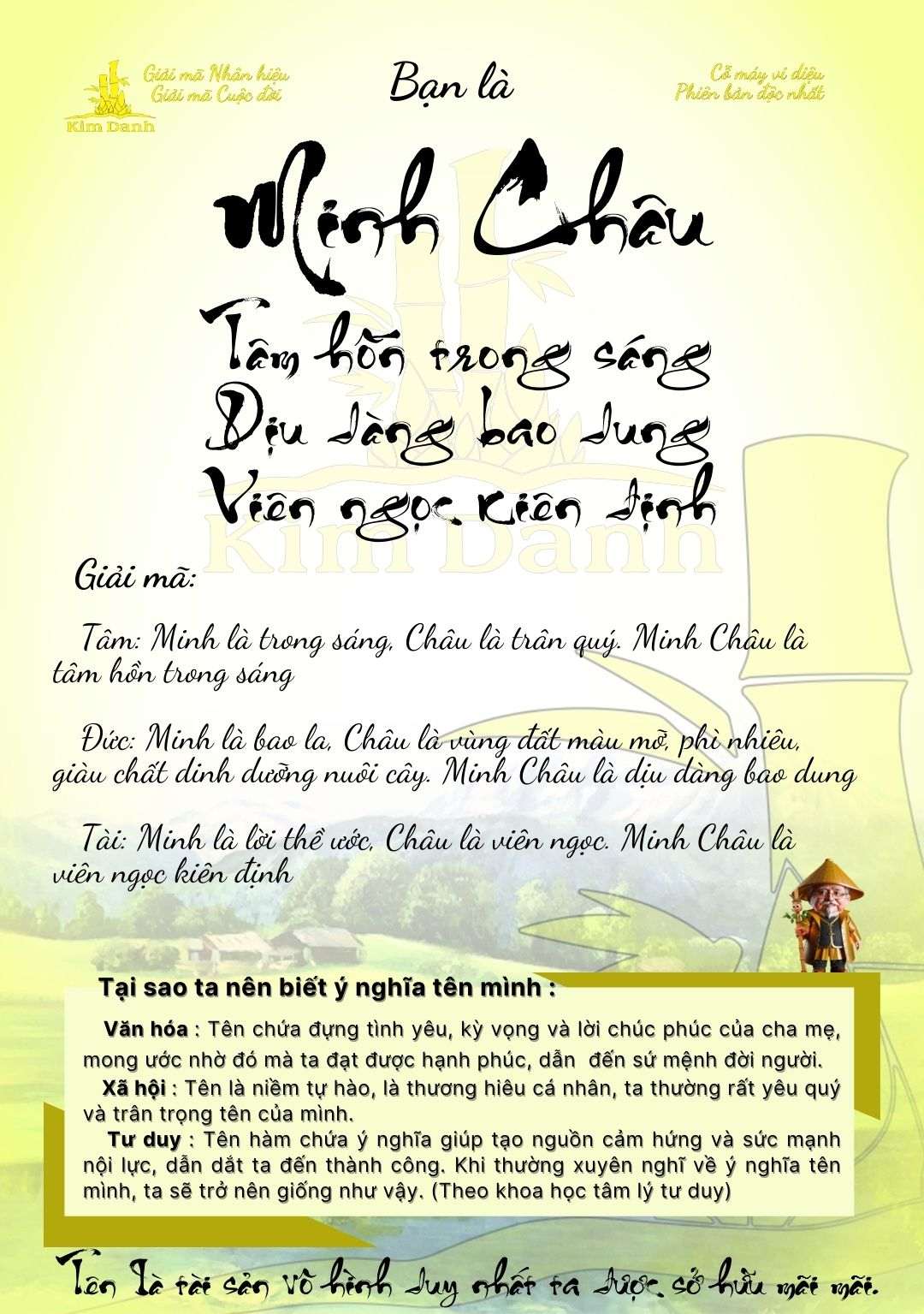 Ý nghĩa tên Minh Châu