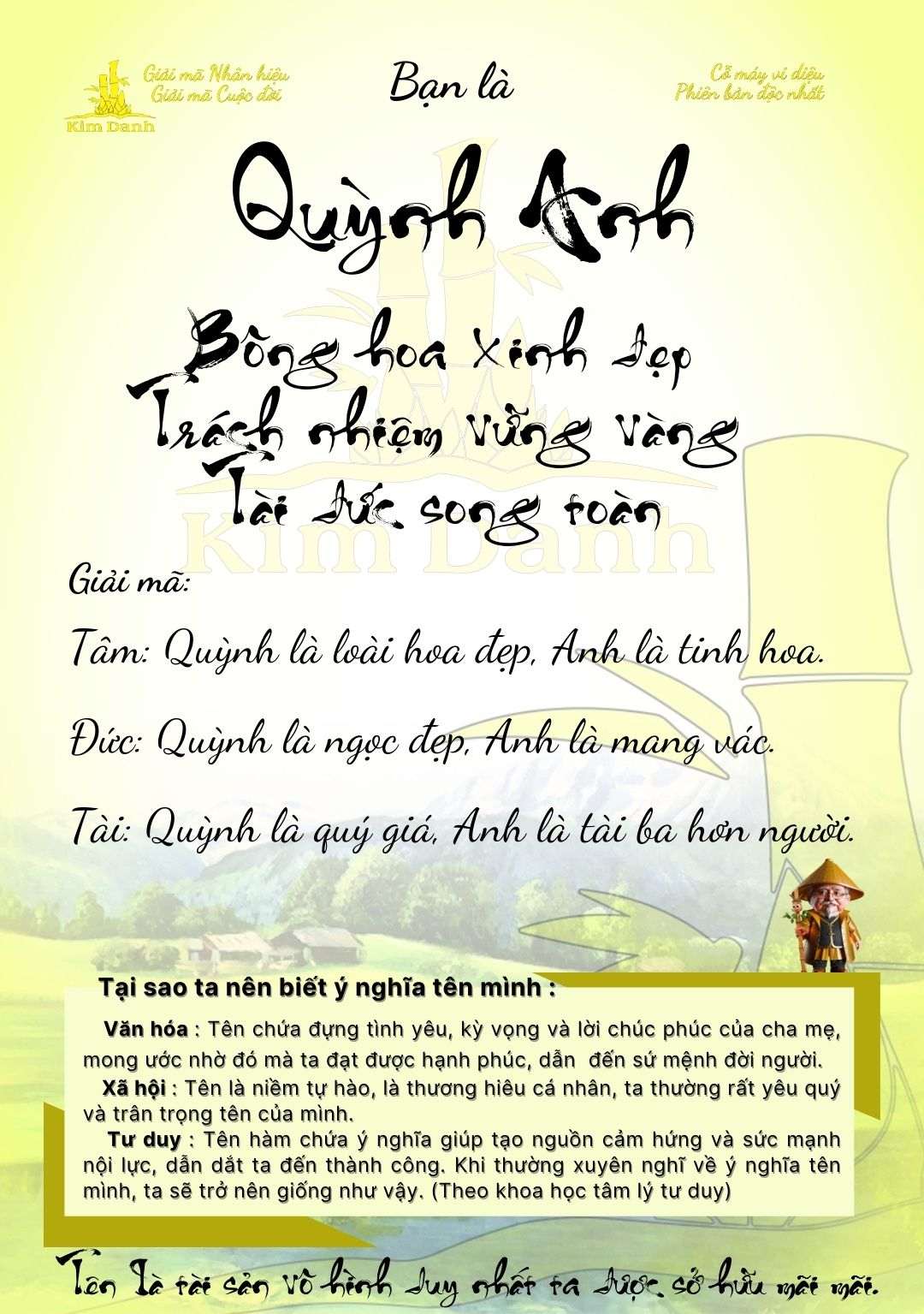 Ý nghĩa tên Quỳnh Anh