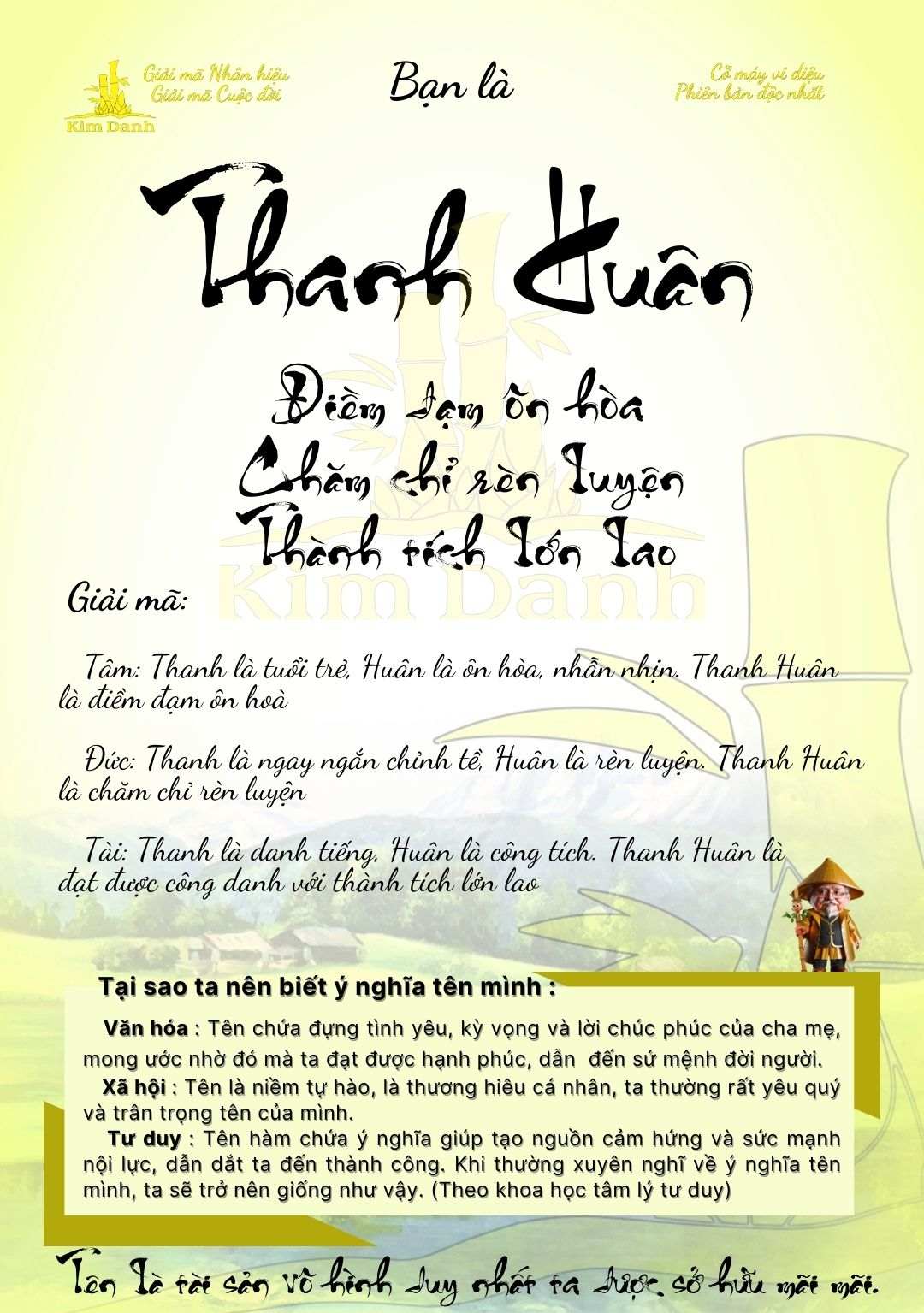 Ý nghĩa tên Thanh Huân