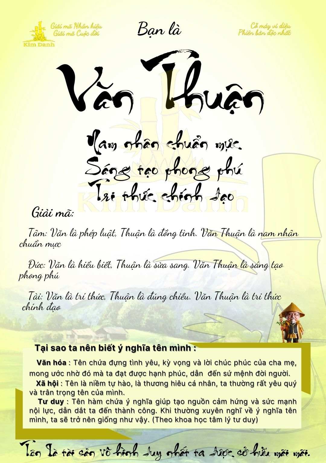 Ý nghĩa tên Văn Thuận