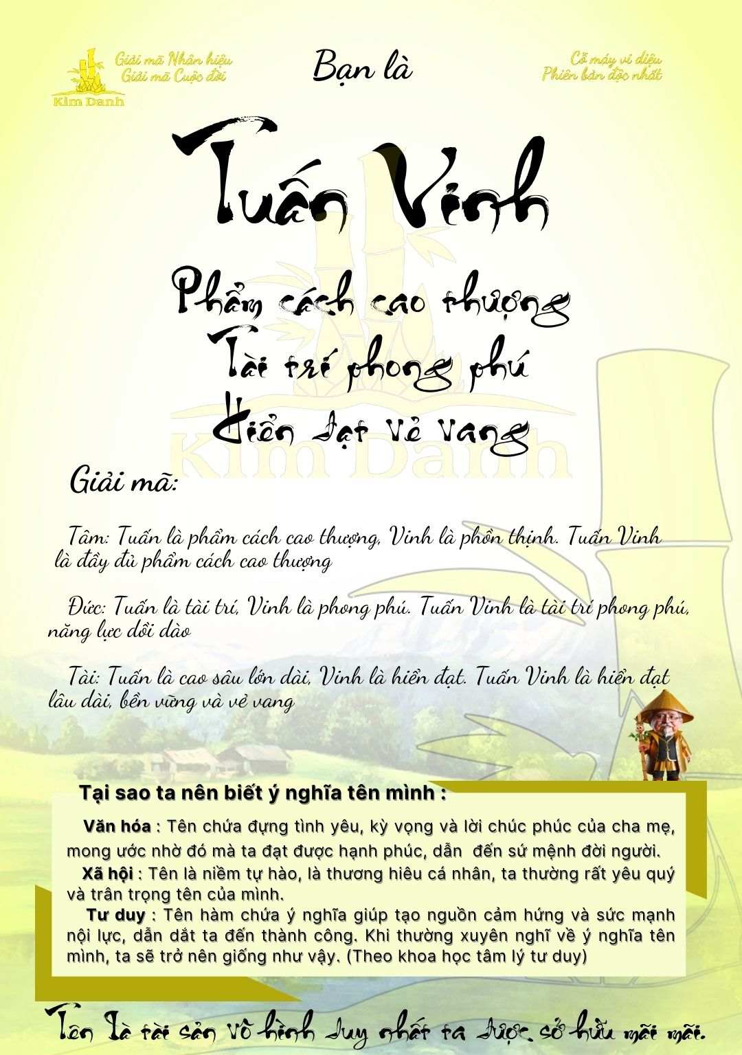 Ý nghĩa tên Tuấn Vinh