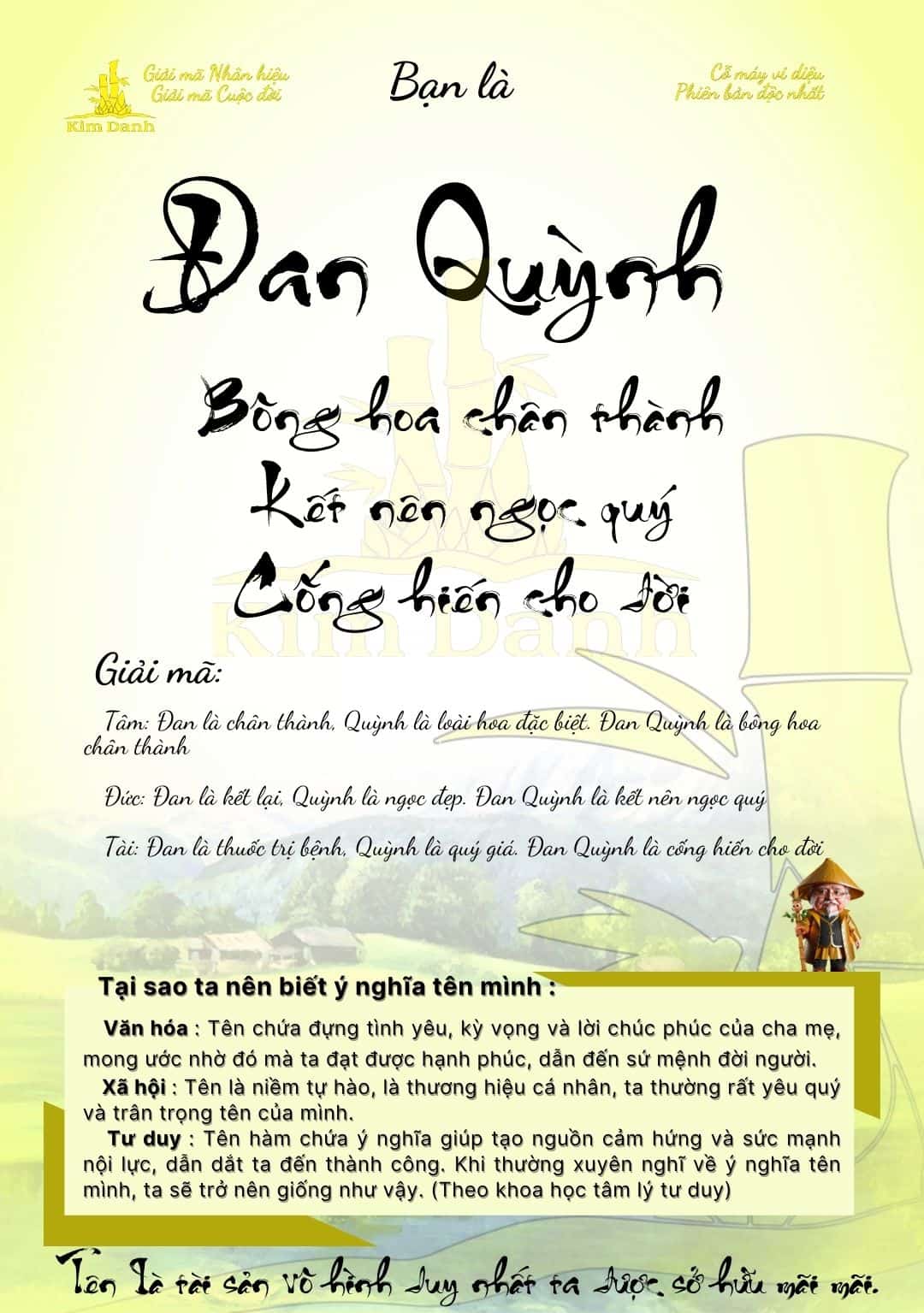 Ý nghĩa tên Đan Quỳnh