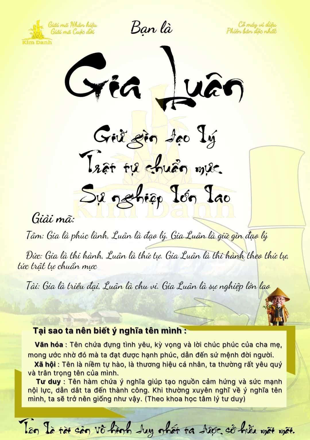 Ý nghĩa tên Gia Luân