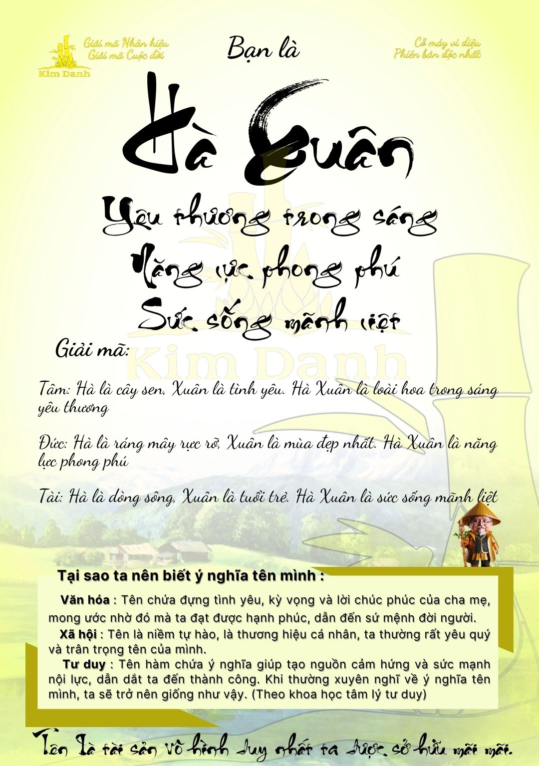 Giải mã ý nghĩa tên Hà Xuân