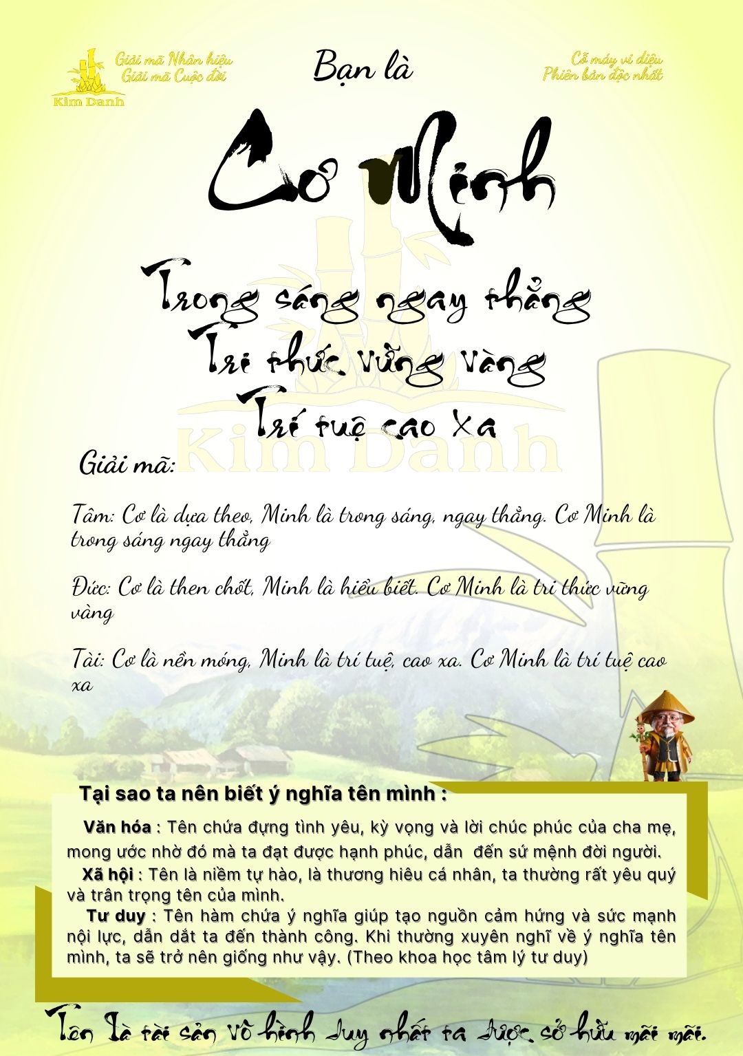 Giải mã ý nghĩa tên Cơ Minh