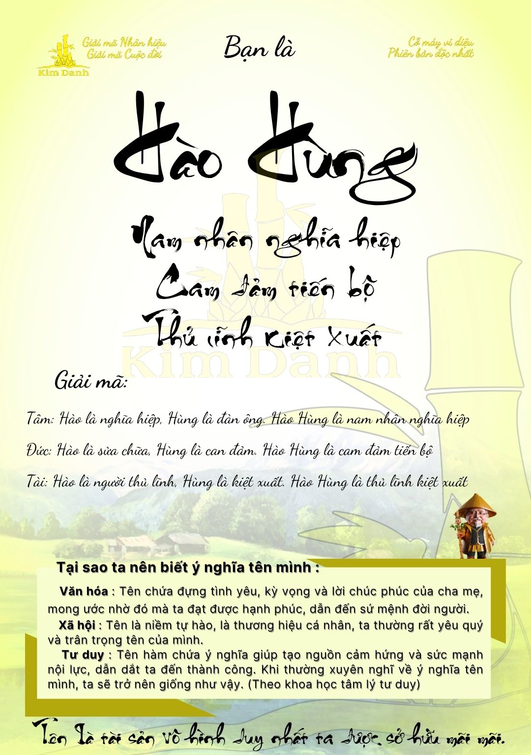 Giải mã ý nghĩa tên Hào Hùng