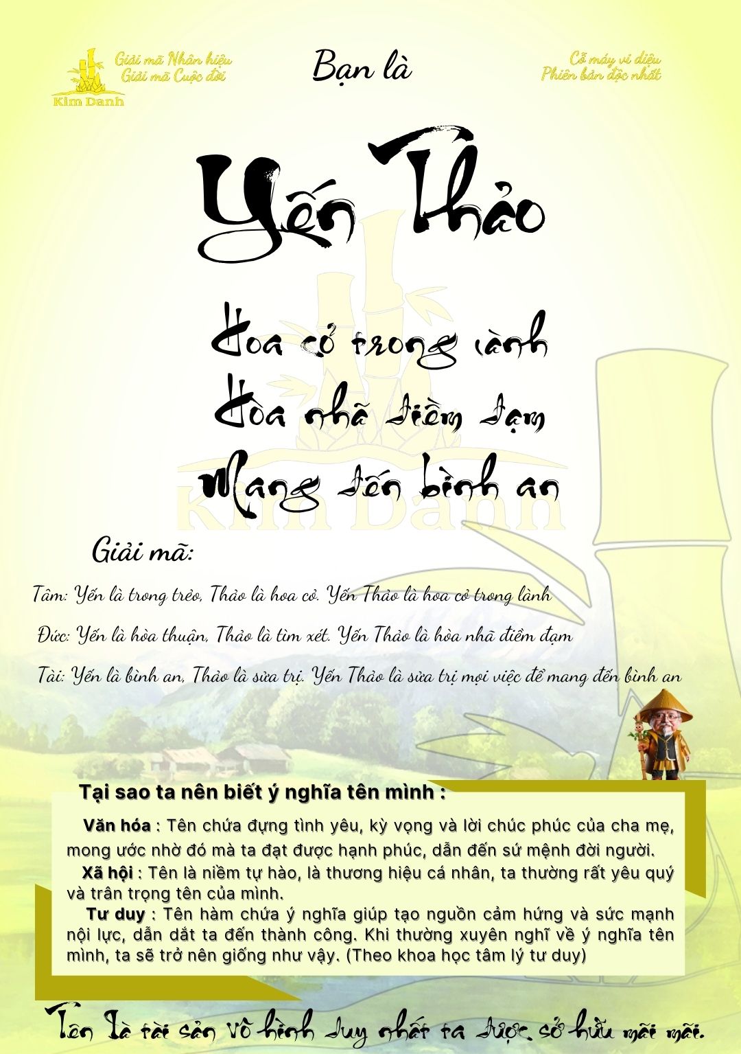 Giải mã ý nghĩa tên Yến Thảo