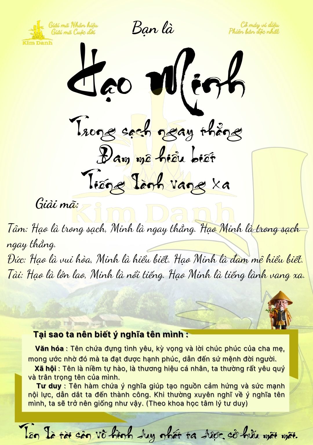 Giải mã ý nghĩa tên Hạo Minh