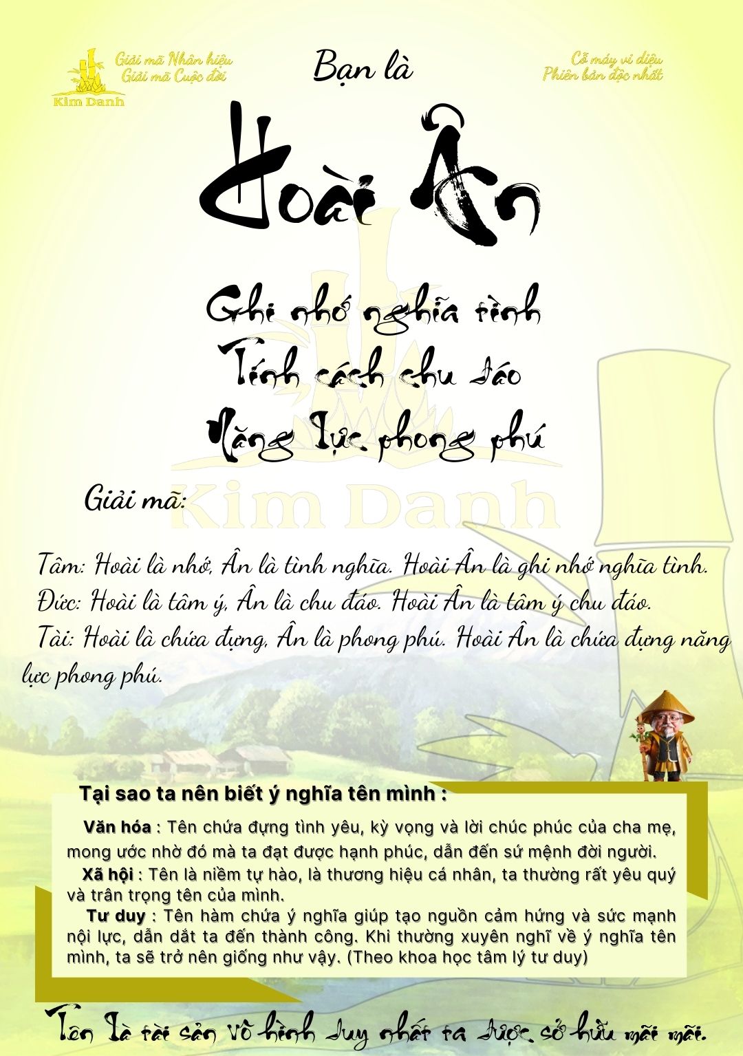 Giải mã ý nghĩa tên Hoài Ân