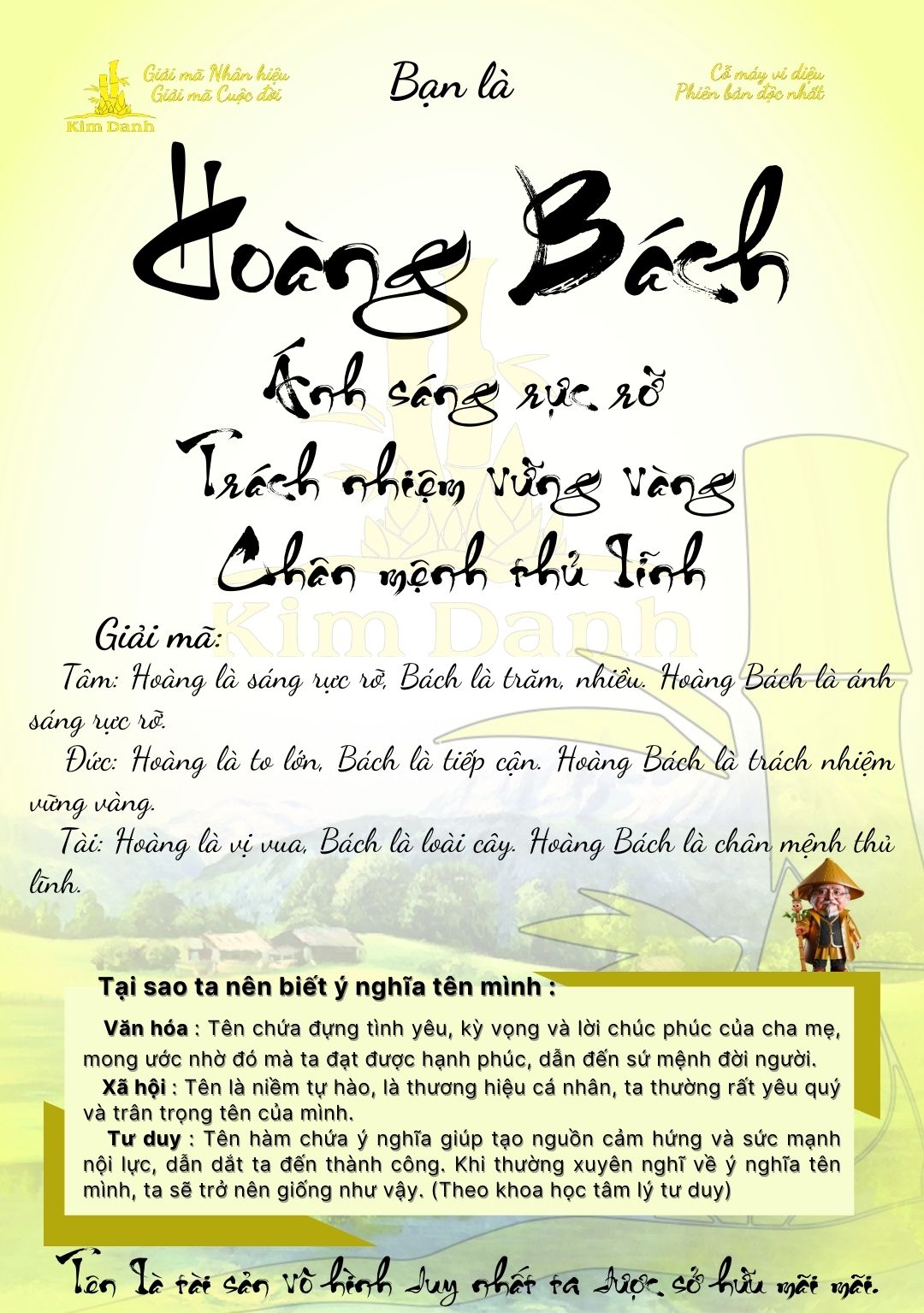 Giải mã ý nghĩa tên Hoàng Bách