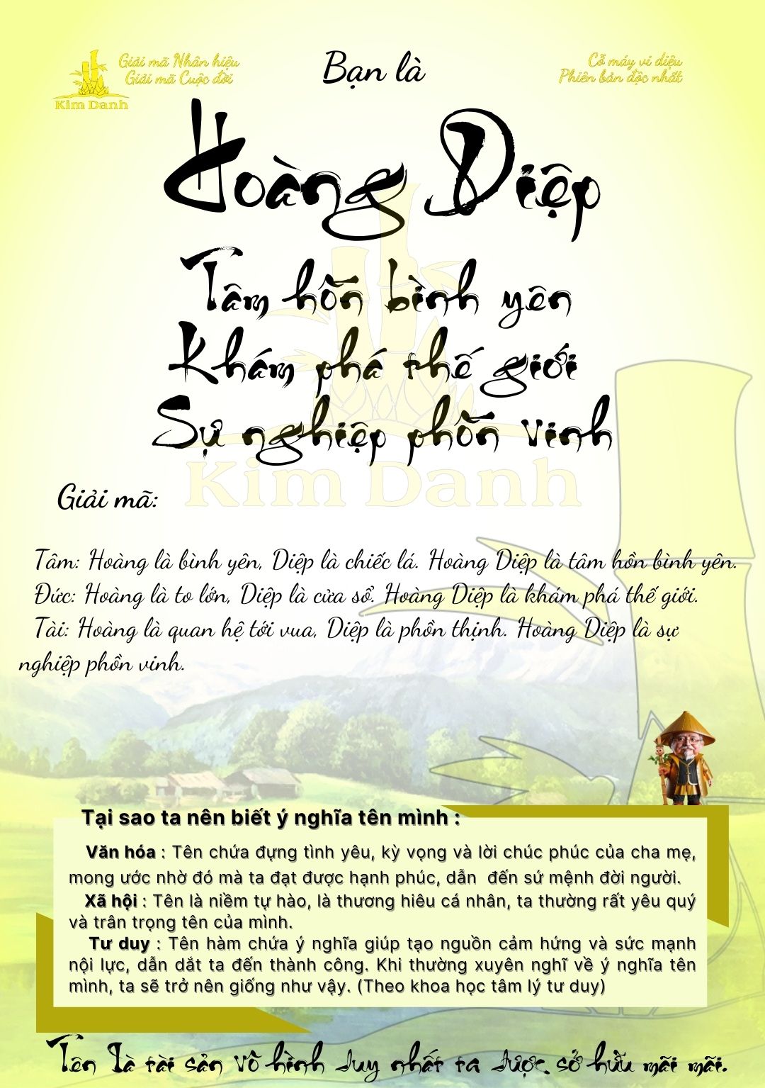 Giải mã ý nghĩa tên Hoàng Diệp