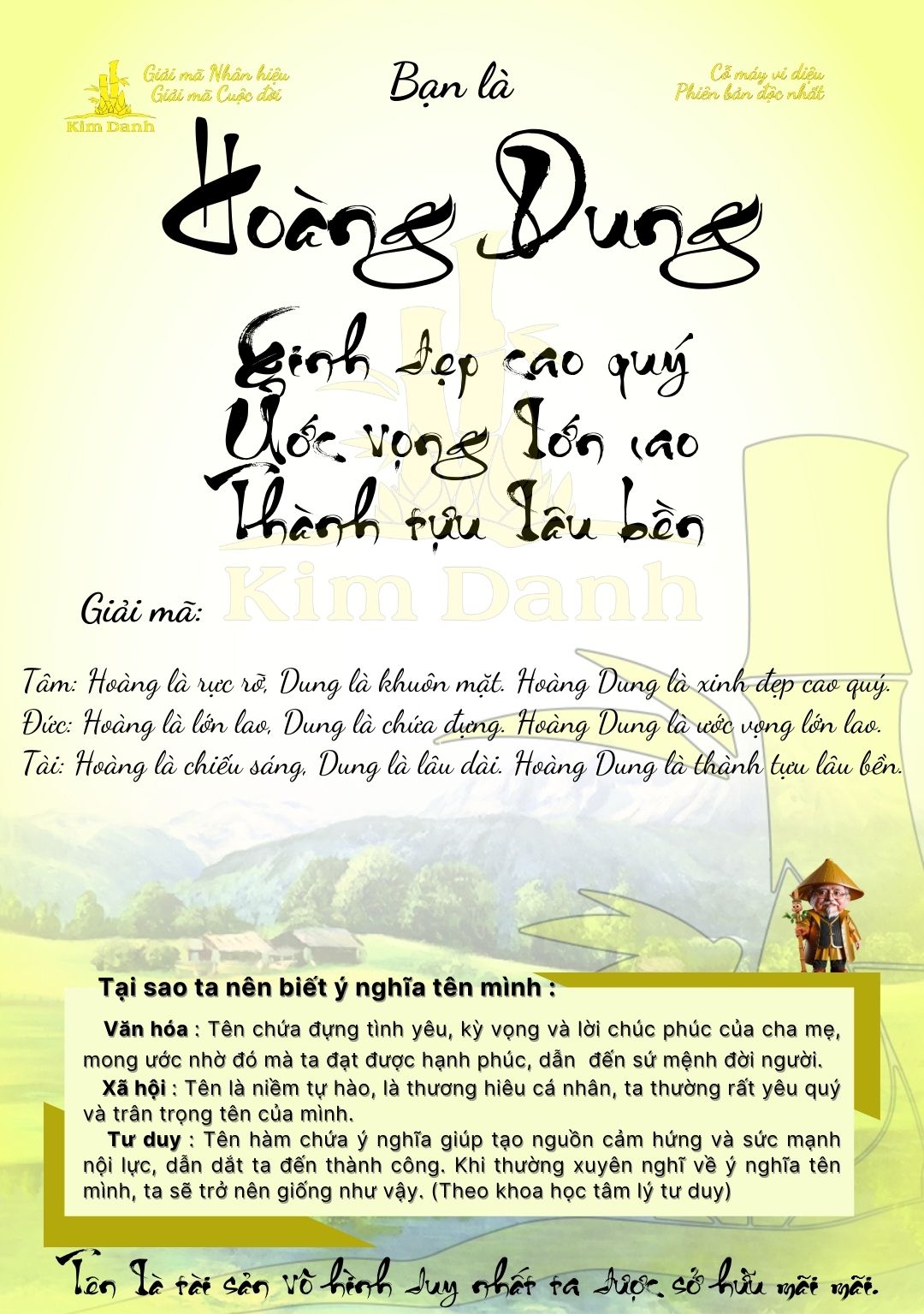 Giải mã ý nghĩa tên Hoàng Dung