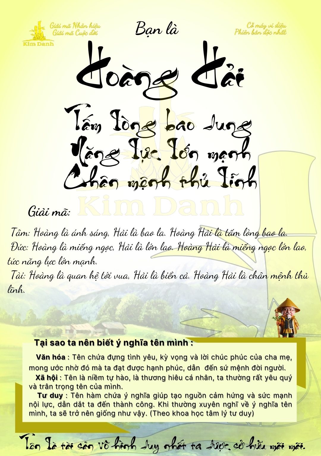 Giải mã ý nghĩa tên Hoàng Hải