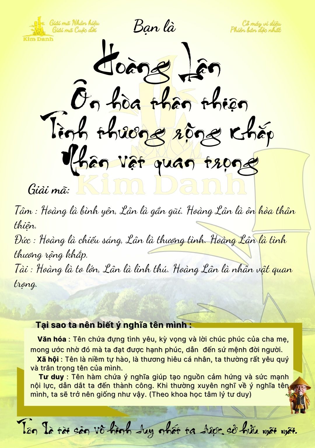 Giải mã ý nghĩa tên Hoàng Lân