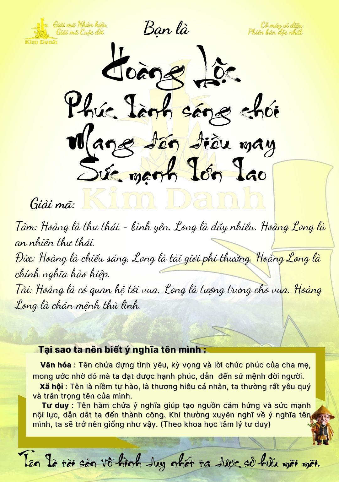 Giải mã ý nghĩa tên Hoàng Lộc