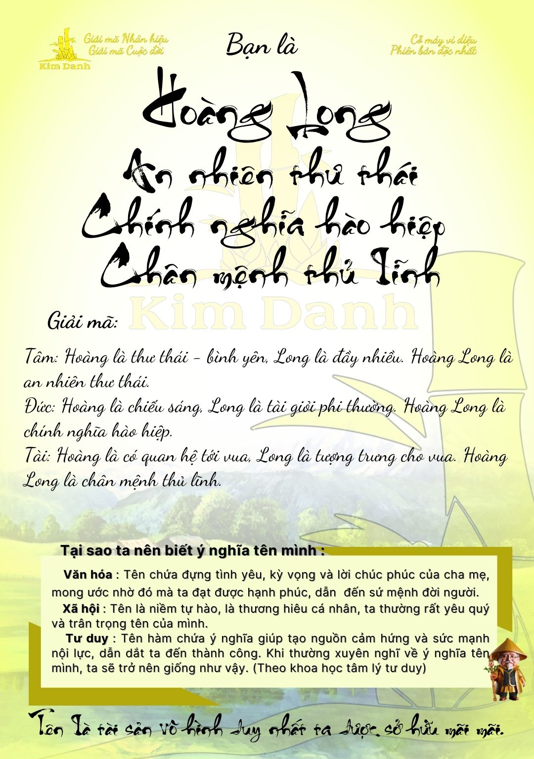 Giải mã ý nghĩa tên Hoàng Long