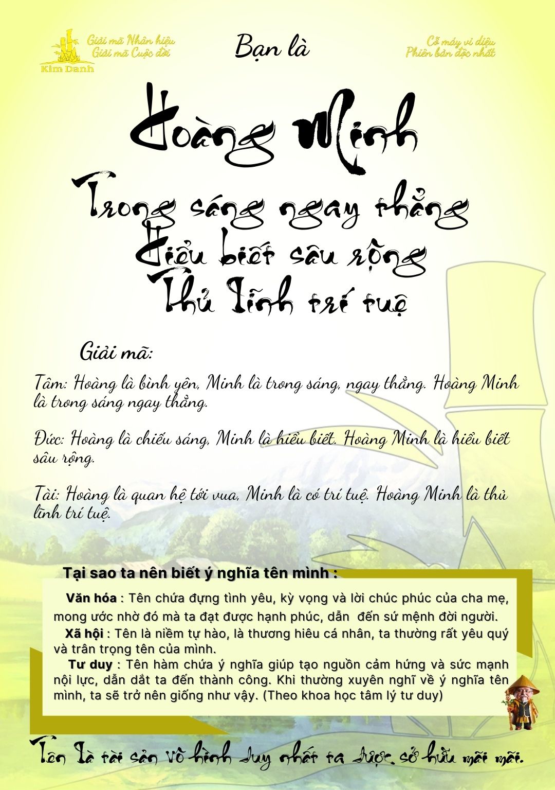 Giải mã tên Hoàng Minh