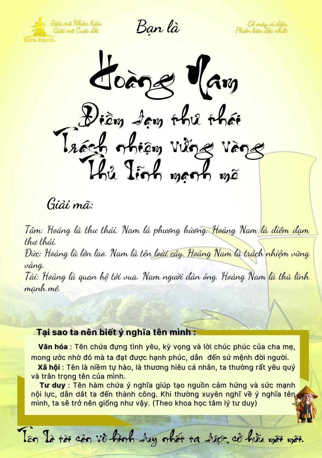 Giải mã ý nghĩa tên Hoàng Nam