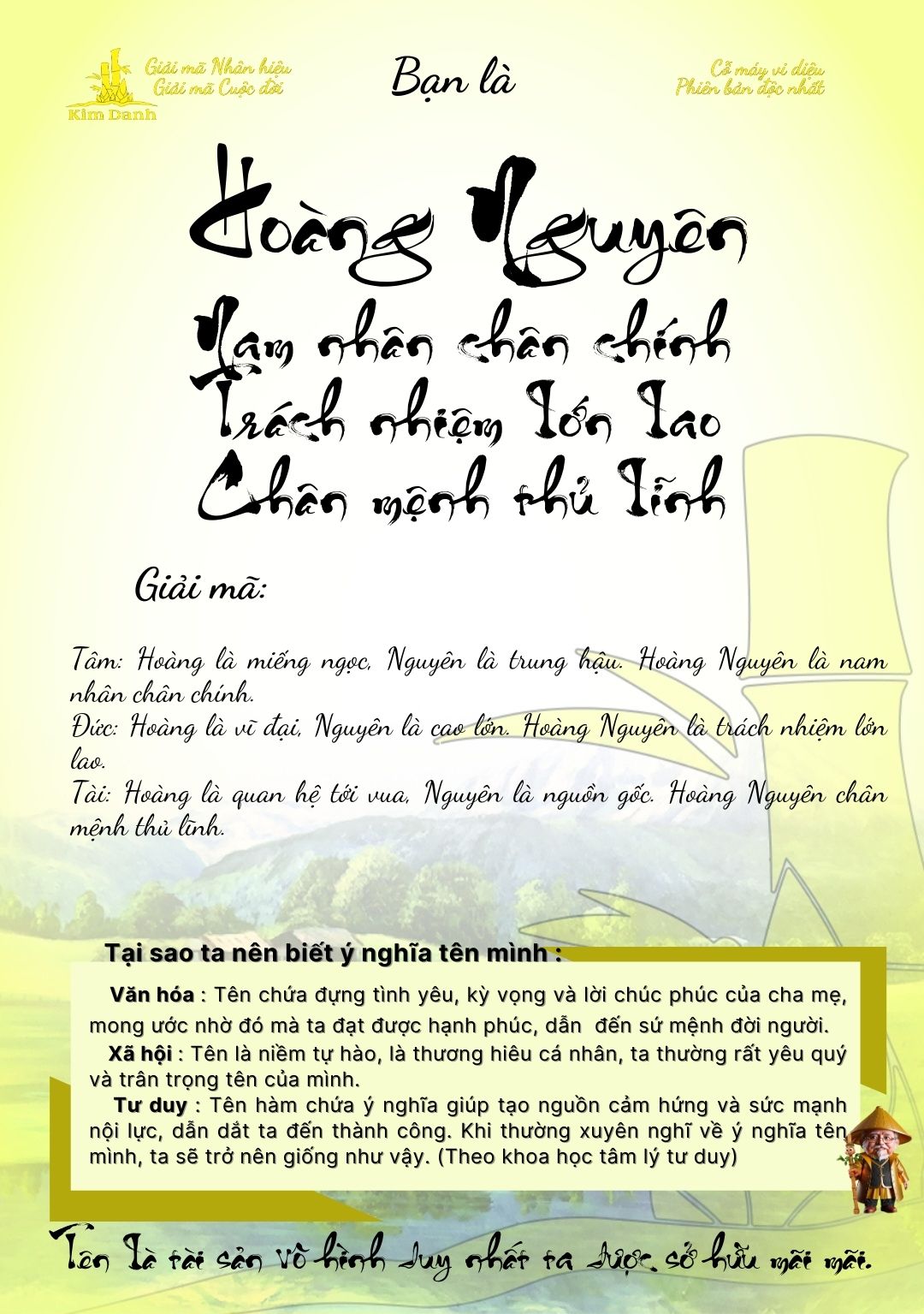 Giải mã ý nghĩa tên Hoàng Nguyên