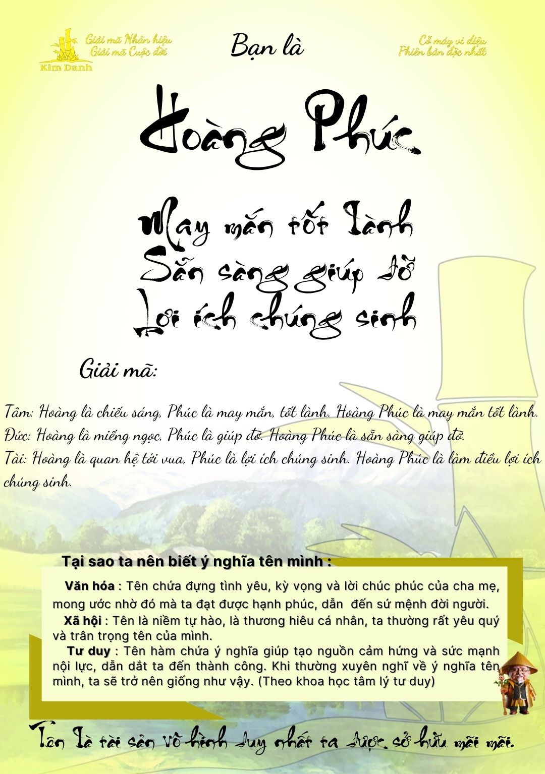 Giải mã ý nghĩa tên Hoàng Phúc