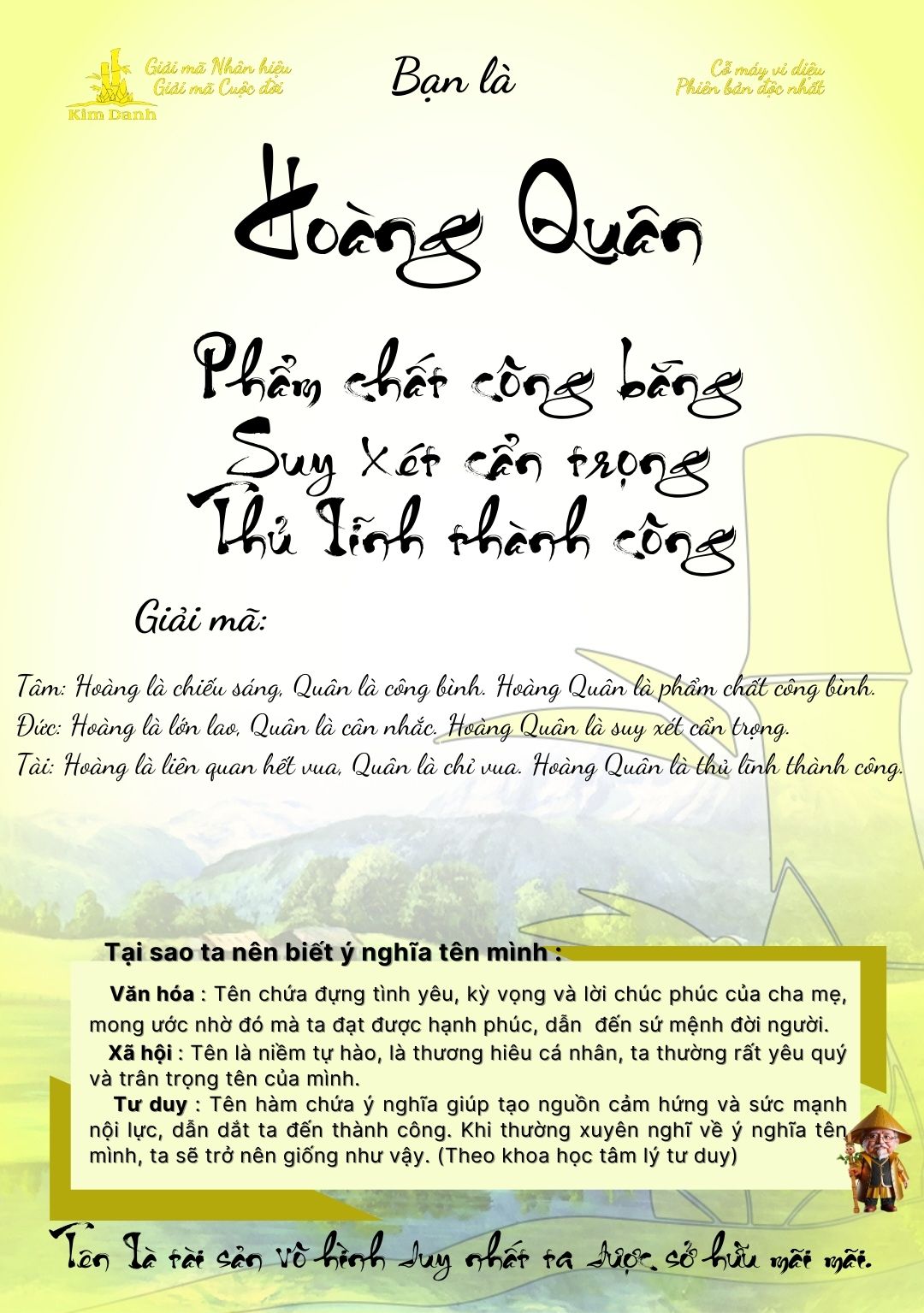 Giải mã ý nghĩa tên Hoàng Quân