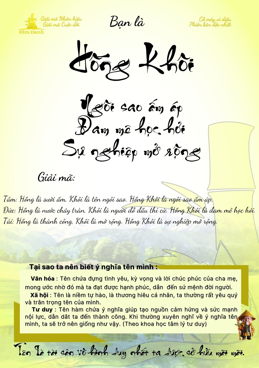 Giải mã ý nghĩa tên Hồng Khôi