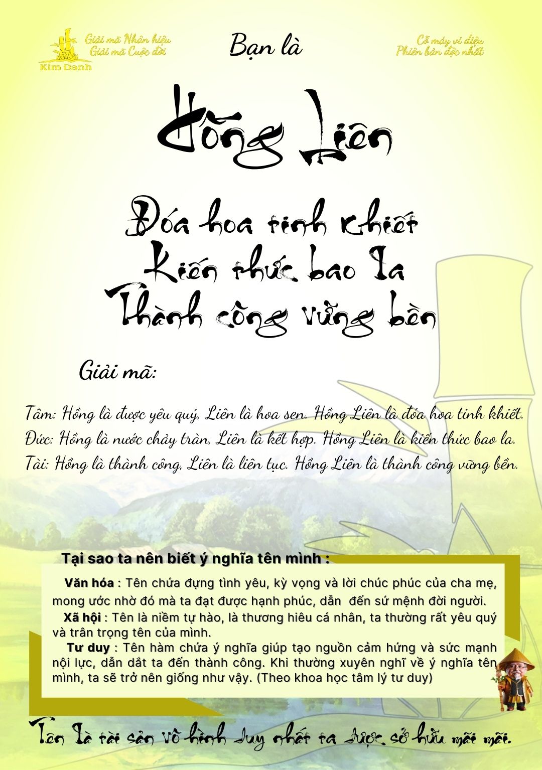 Giải mã ý nghĩa tên Hồng Liên