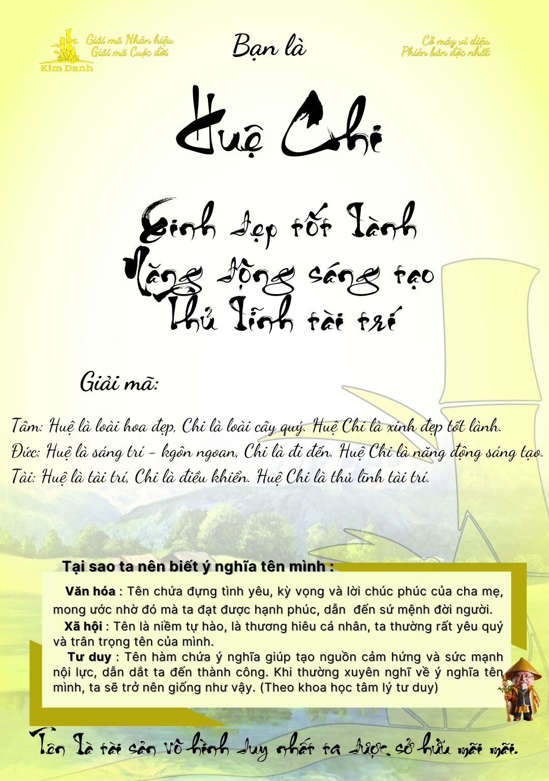 Giải mã ý nghĩa tên Huệ Chi