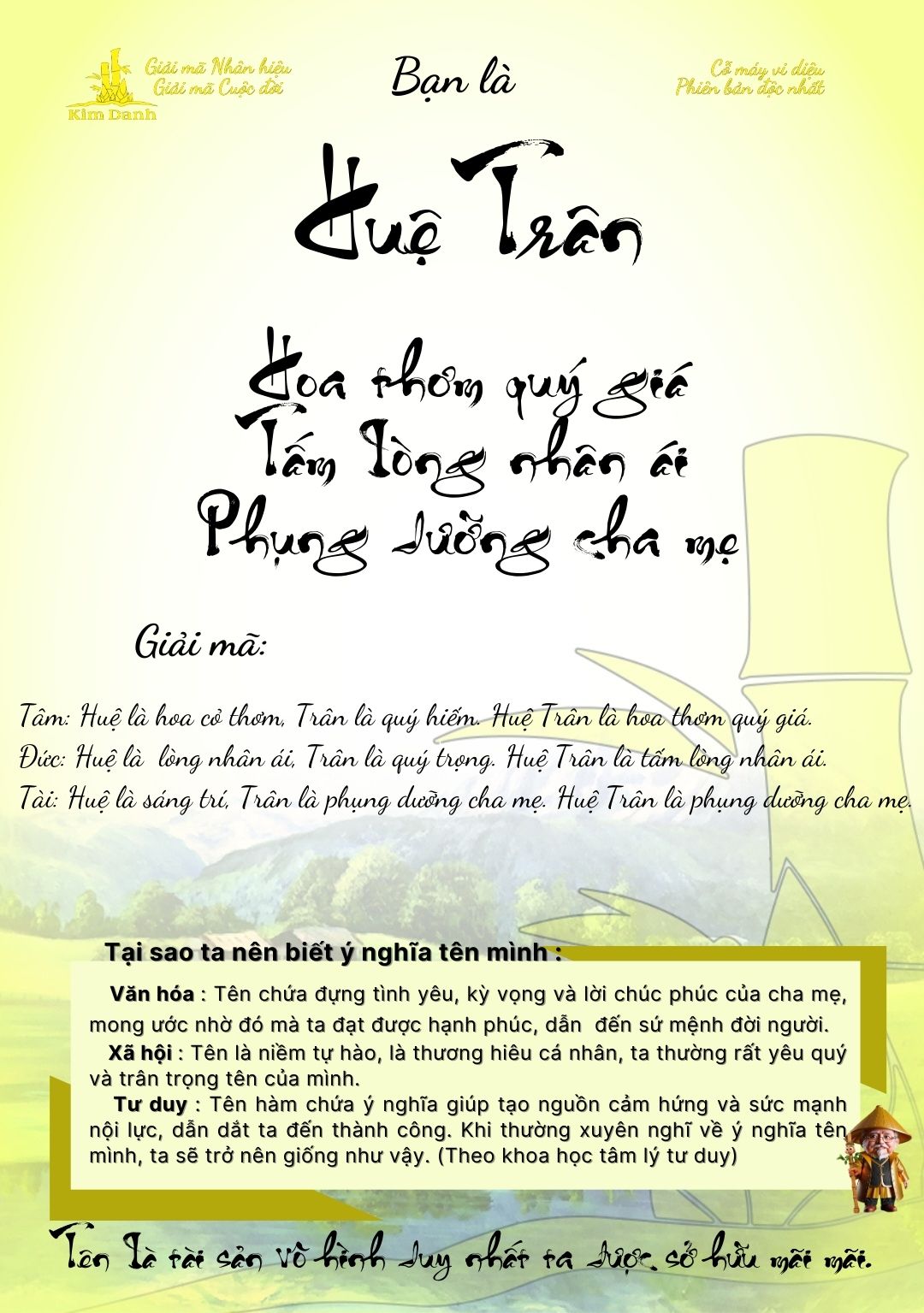 Giải mã ý nghĩa tên Huệ Trân