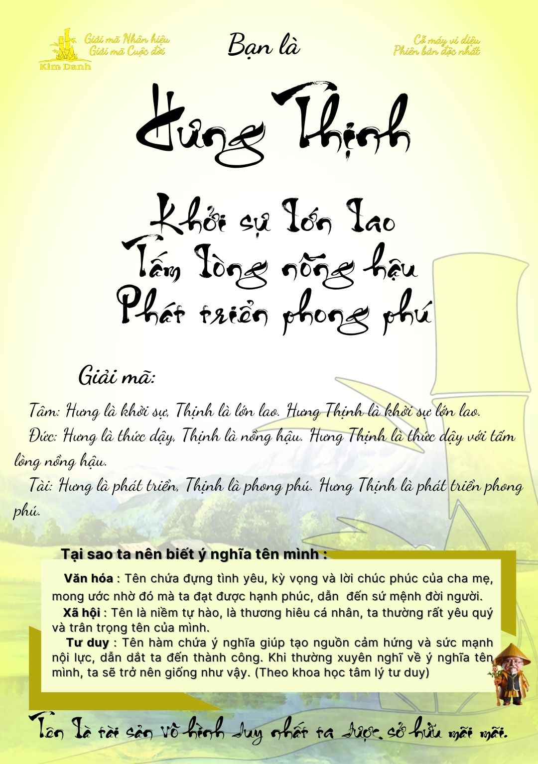 Giải mã ý nghĩa tên Hưng Thịnh