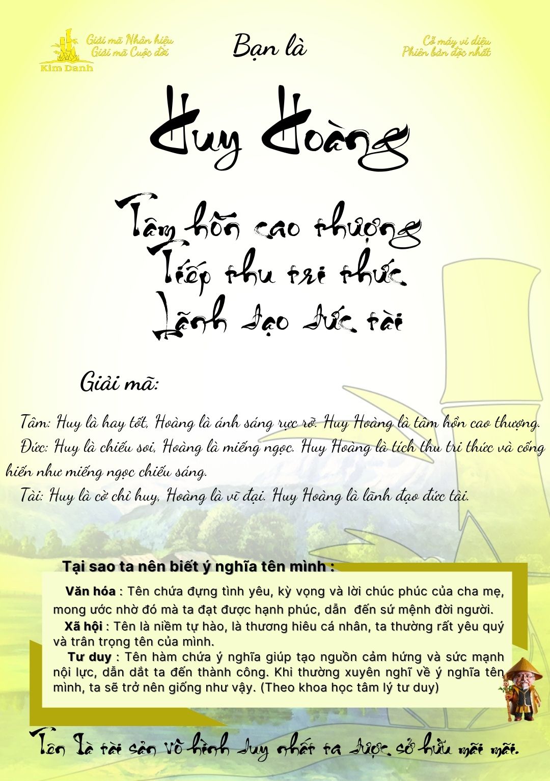 Giải mã ý nghĩa tên Huy Hoàng