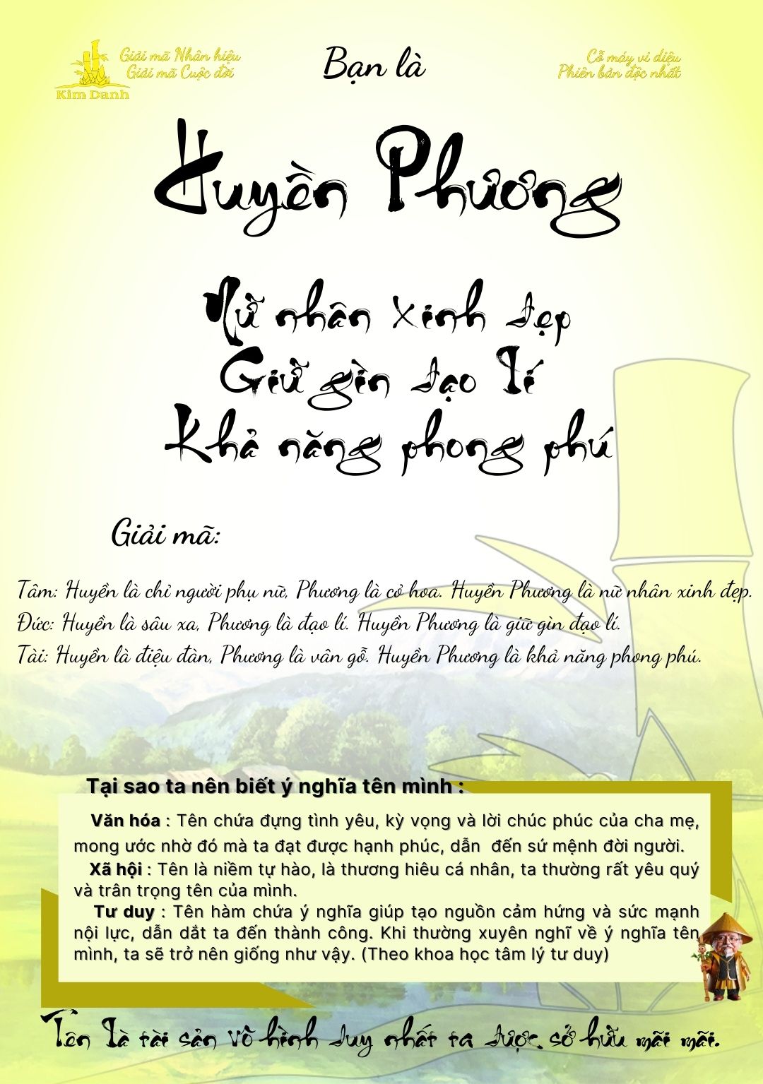 Giải mã ý nghĩa tên Huyền Phương