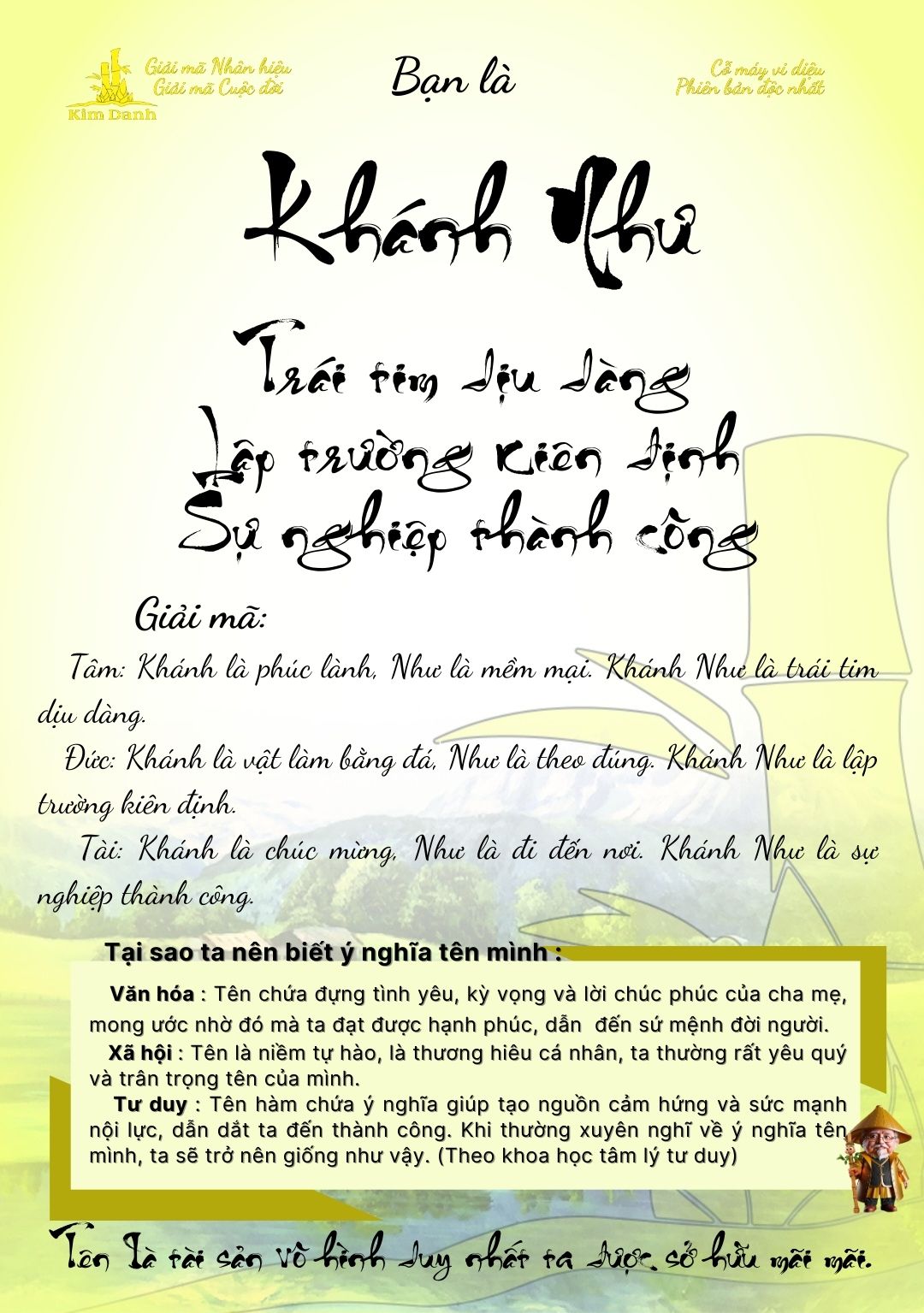 Giải mã ý nghĩa tên Khánh Như