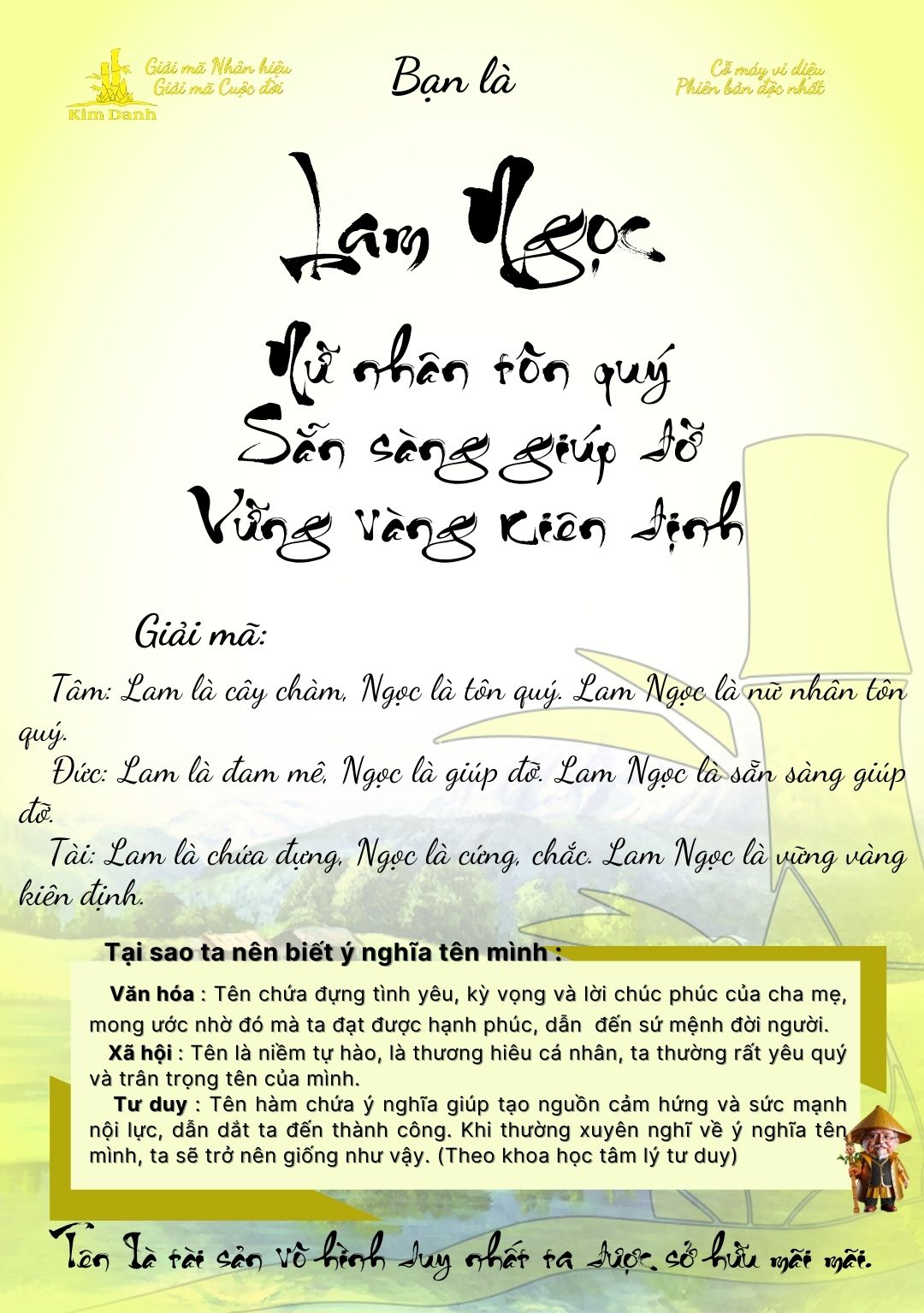 Giải mã ý nghĩa tên Lam Ngọc