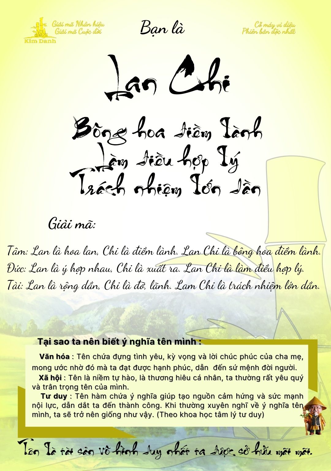 Giải mã ý nghĩa tên Lan Chi