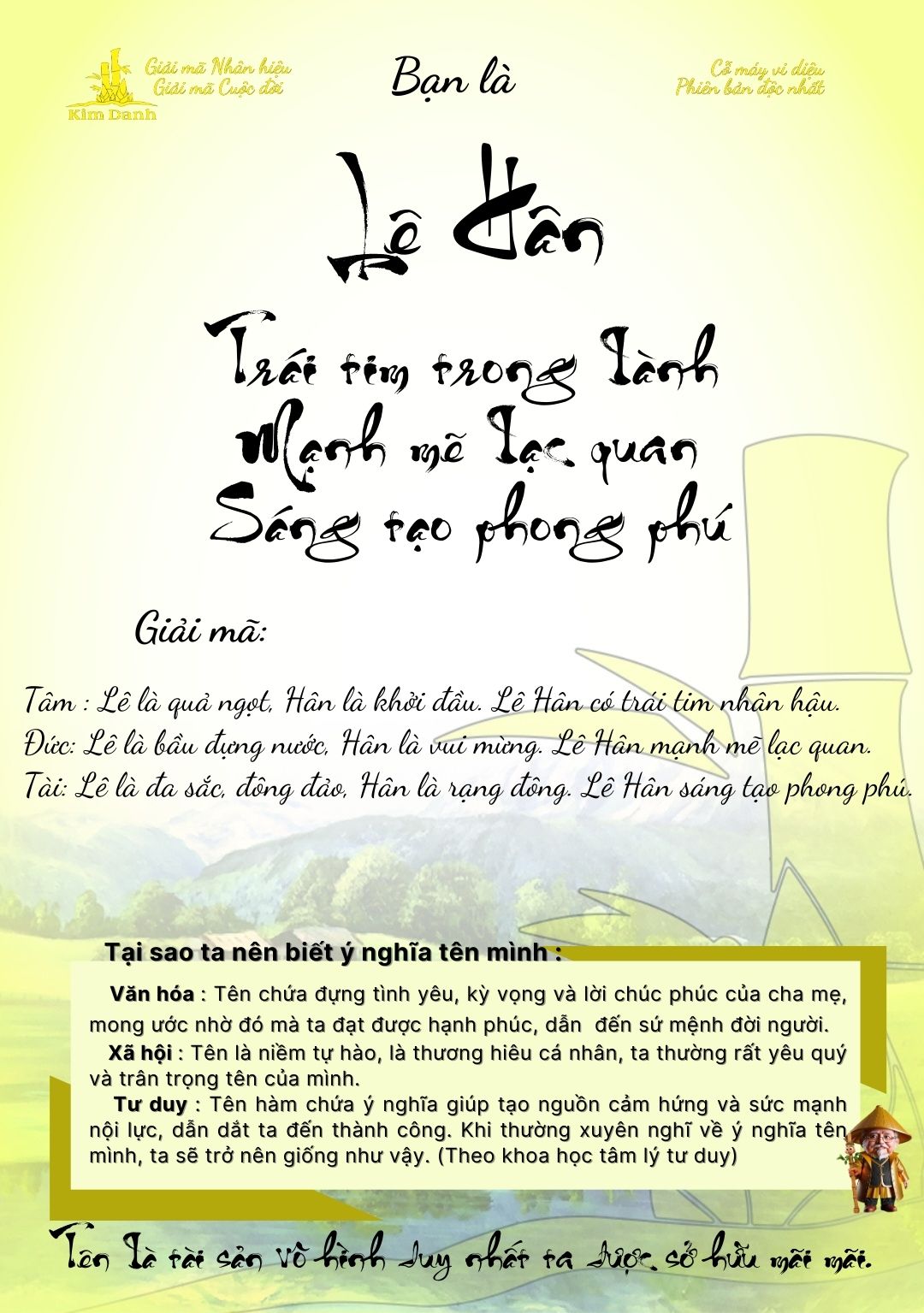 Giải mã ý nghĩa tên Lê Hân