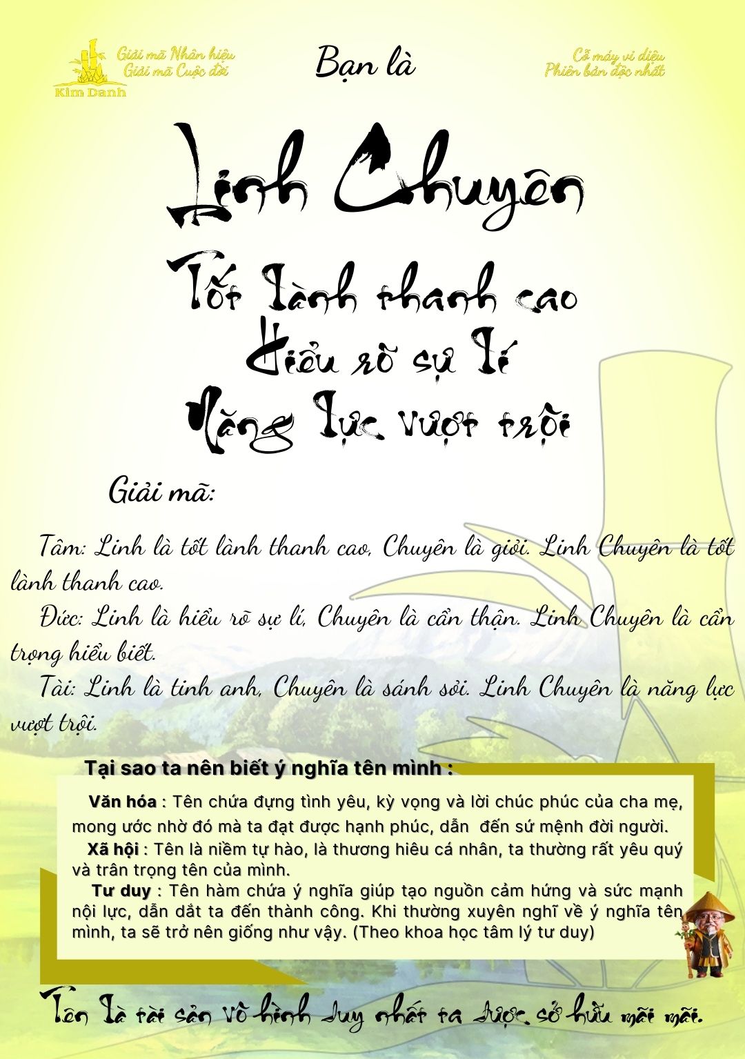 Giải mã ý nghĩa tên Linh Chuyên