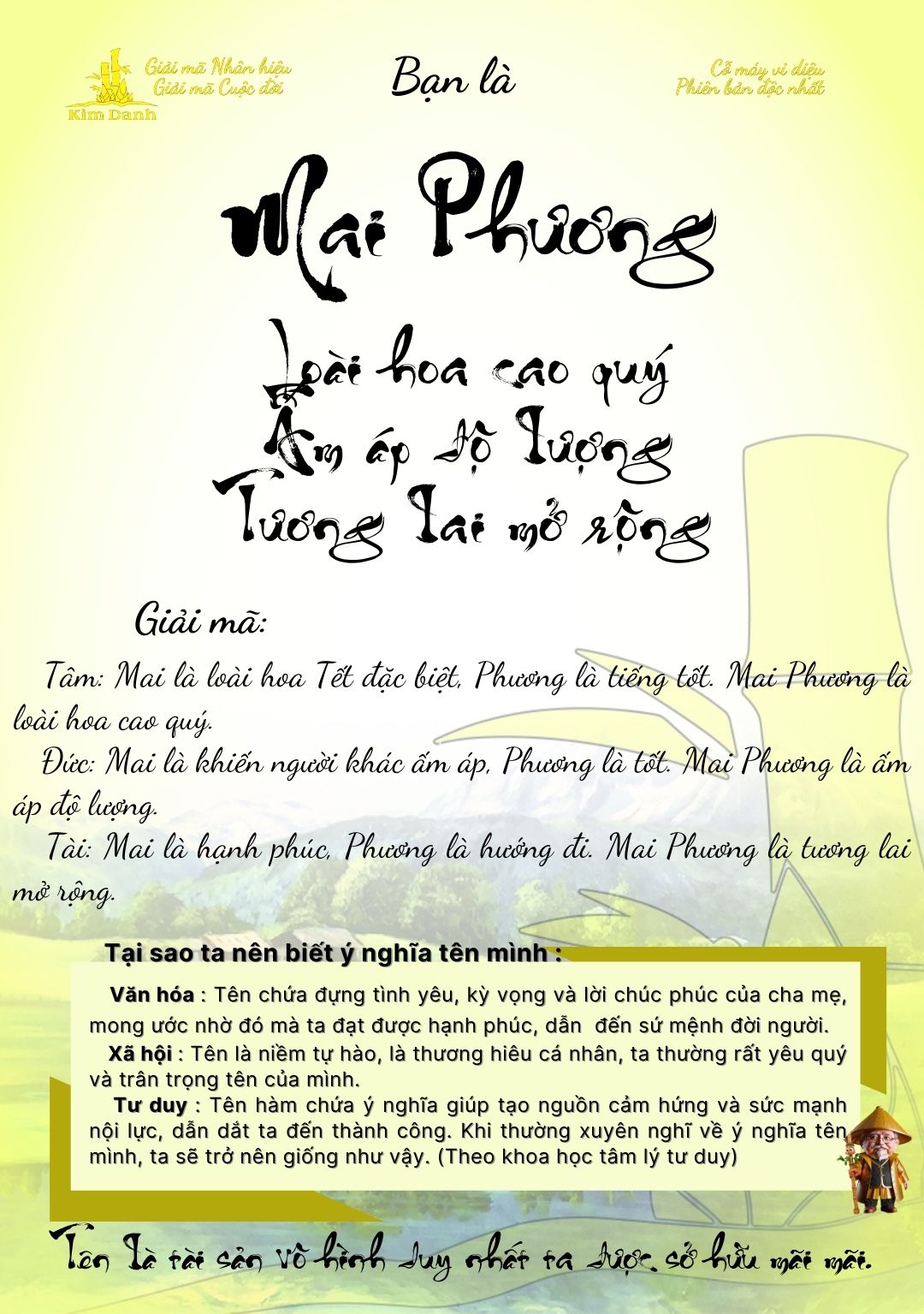 Giải mã ý nghĩa tên Mai Phương