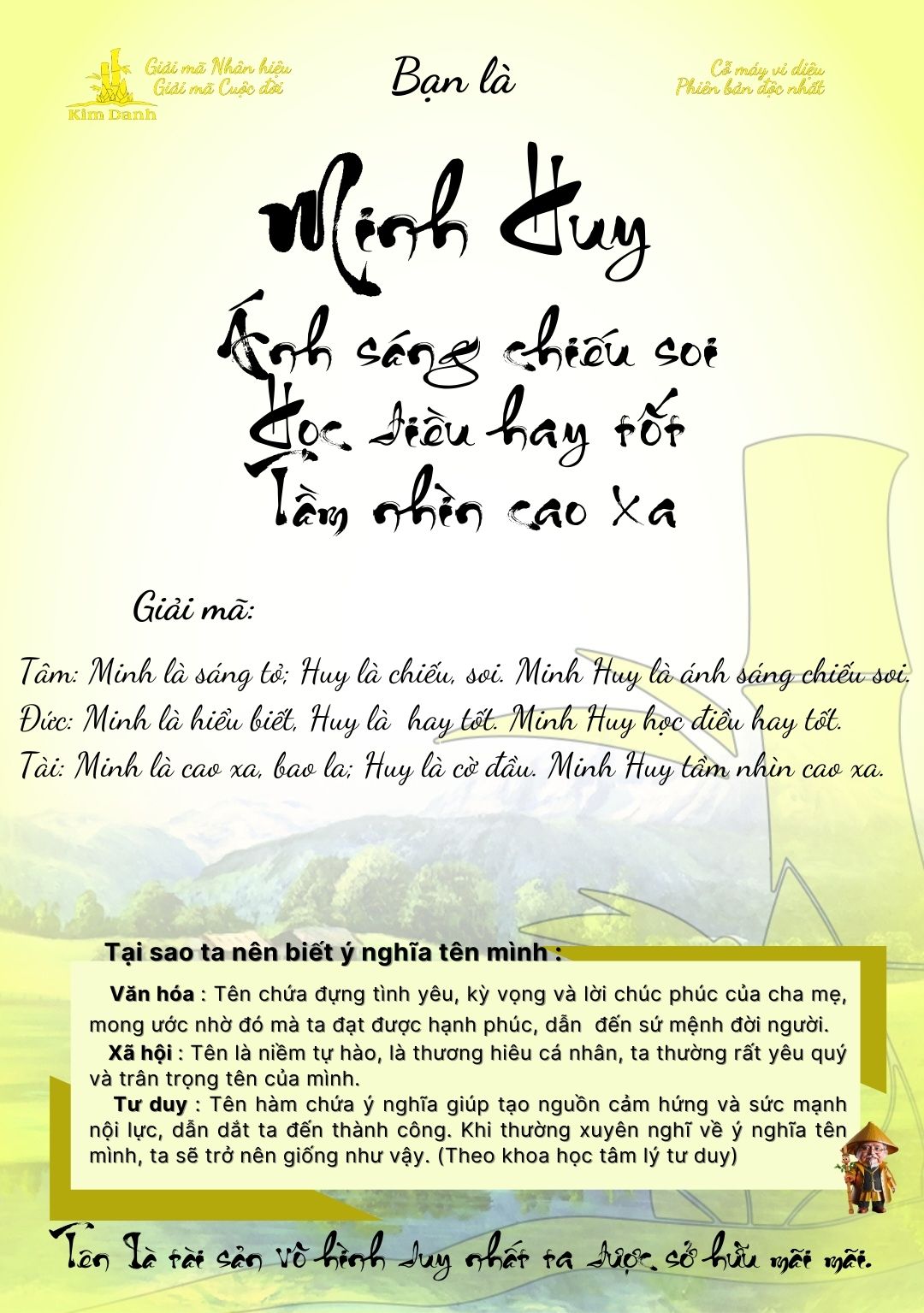 Giải mã ý nghĩa tên Minh Huy