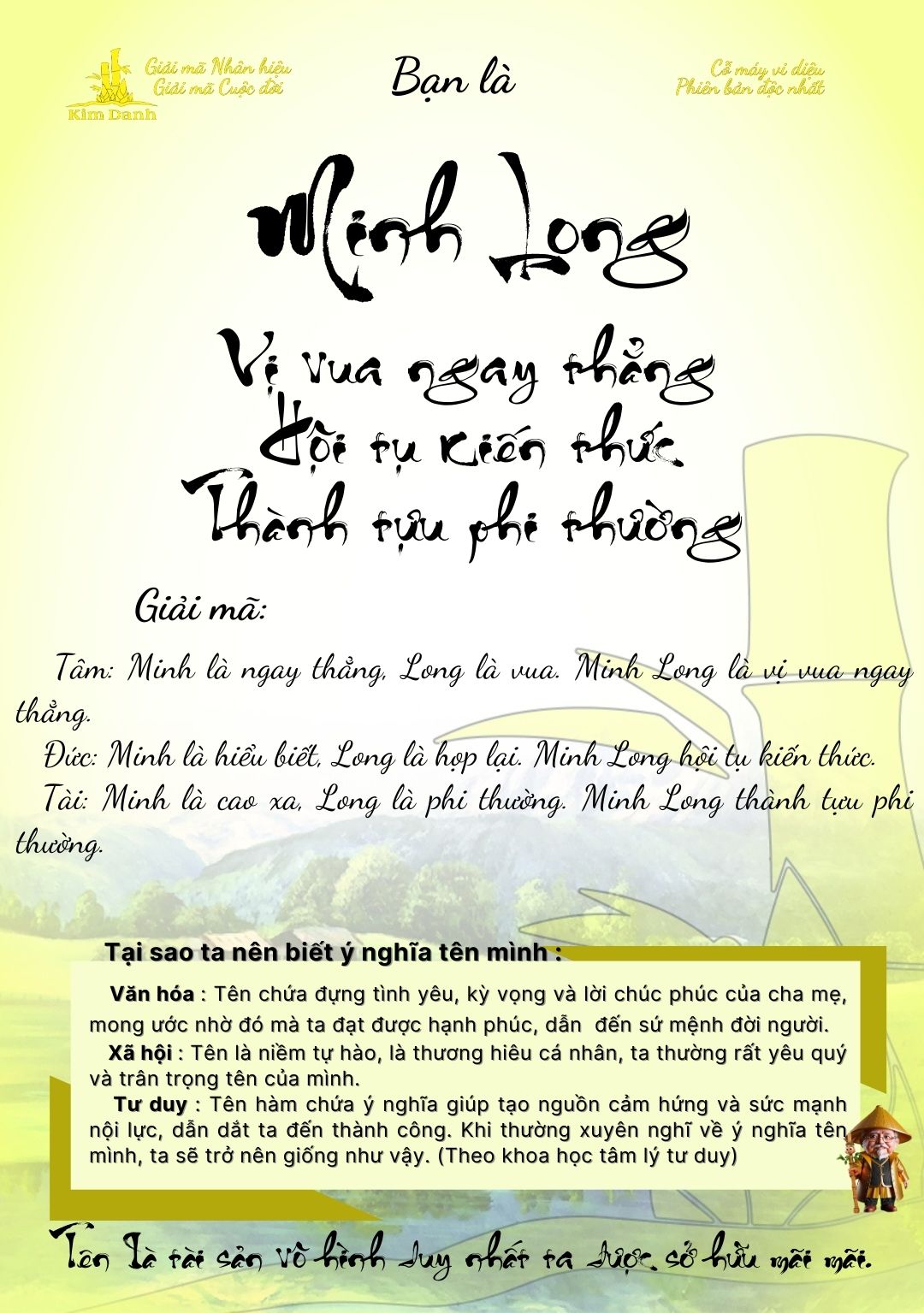 Giải mã ý nghĩa tên Minh Long