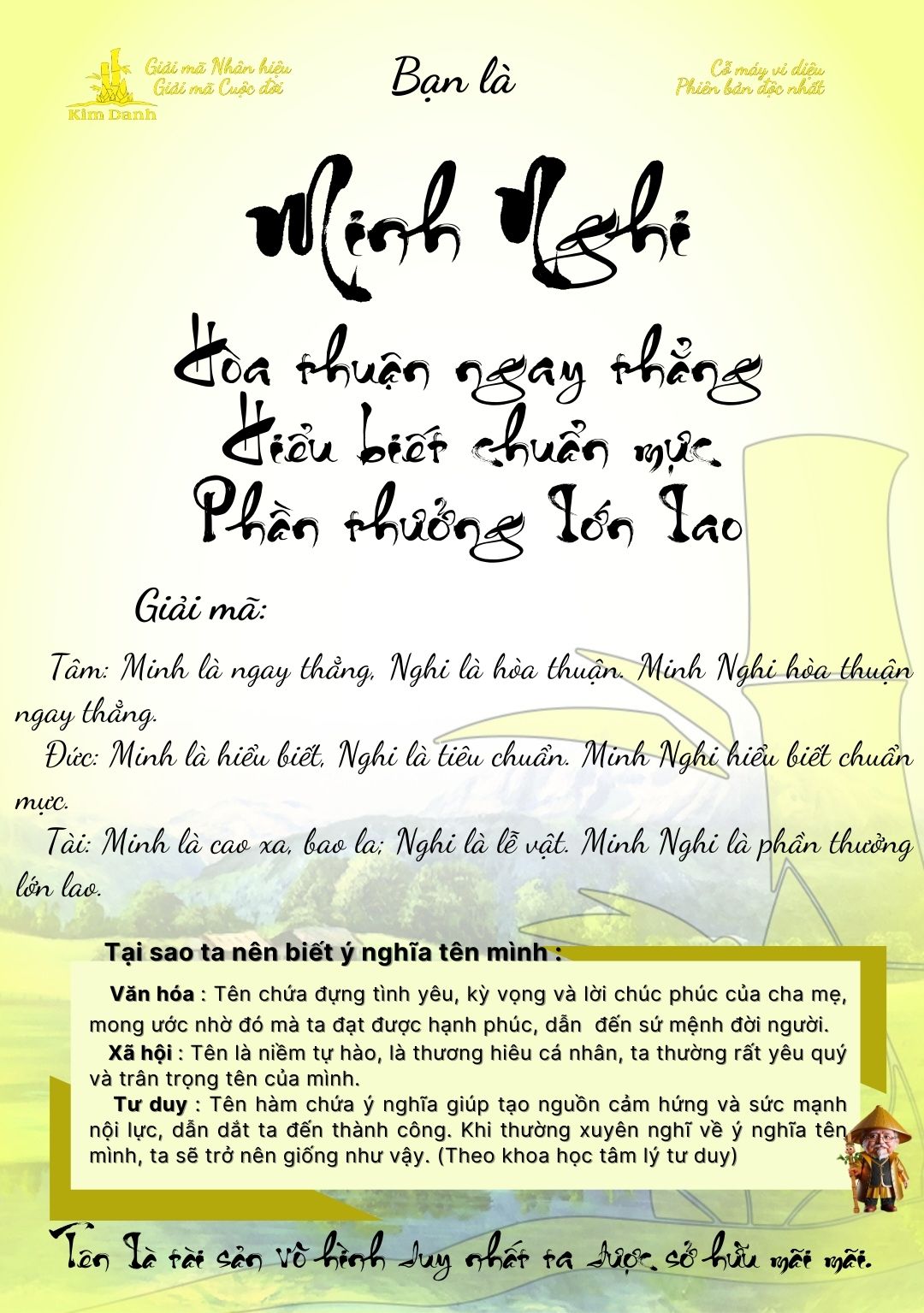 Giải mã ý nghĩa tên Minh Nghi