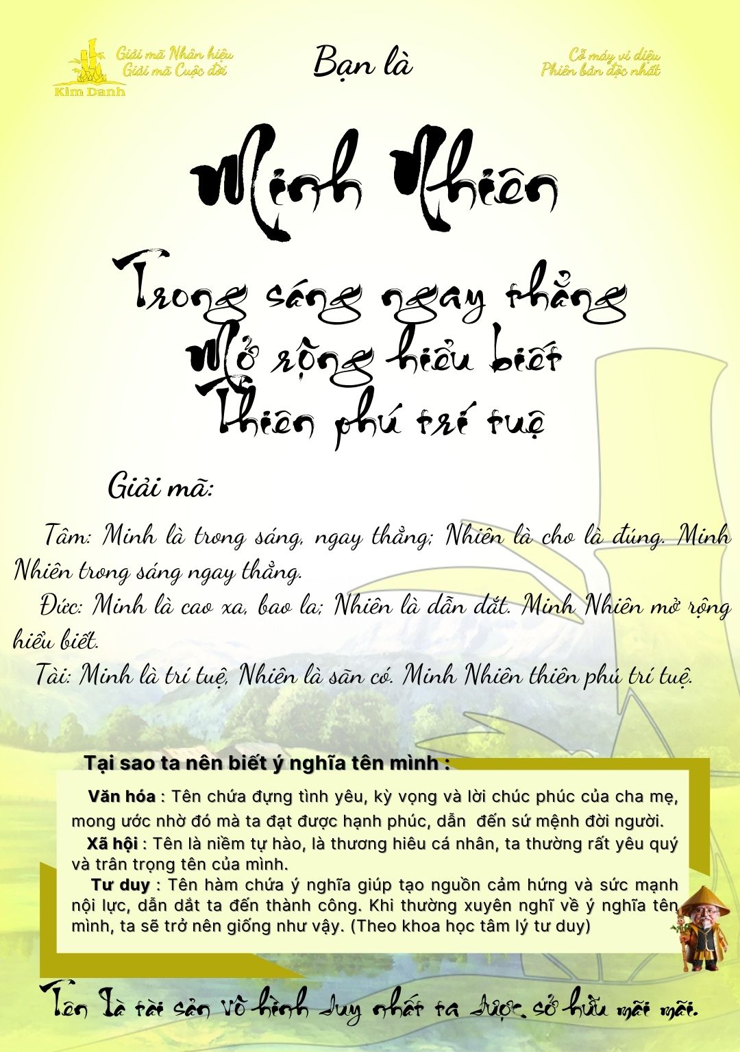 Giải mã ý nghĩa tên Minh Nhiên