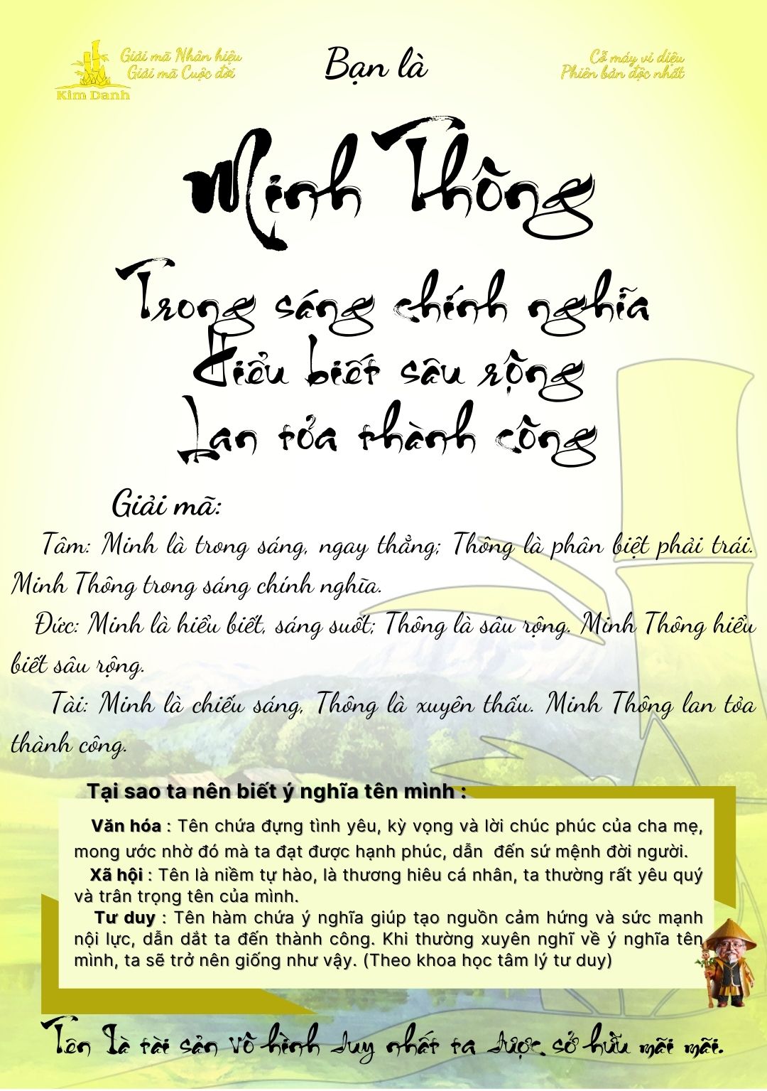 Giải mã ý nghĩa tên Minh Thông