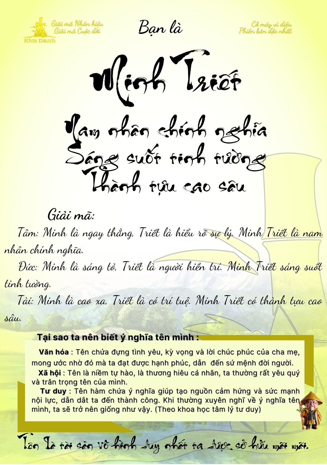 Giải mã ý nghĩa tên Minh Triết
