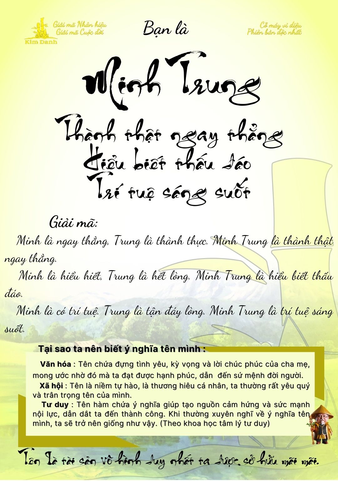 Giải mã ý nghĩa tên Minh Trung