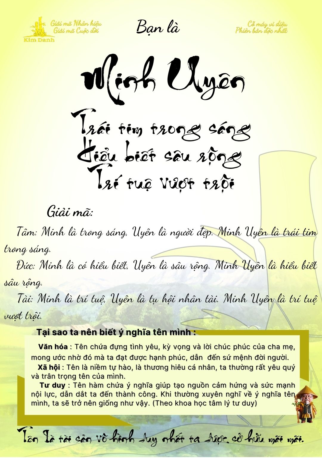 Giải mã ý nghĩa tên Minh Uyên