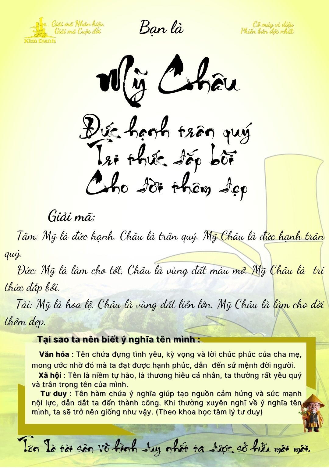 Giải mã ý nghĩa tên Mỹ Châu