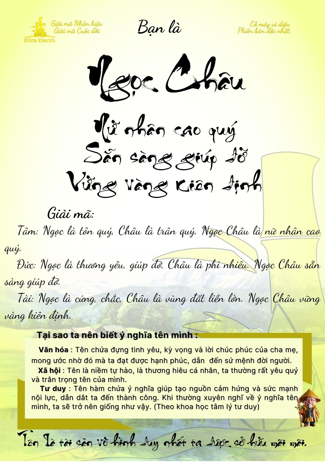 Giải mã ý nghĩa tên Ngọc Châu