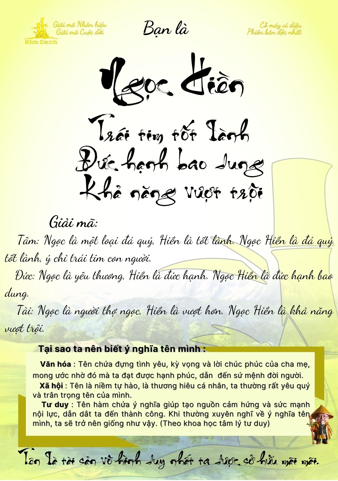 Giải mã ý nghĩa tên Ngọc Hiền