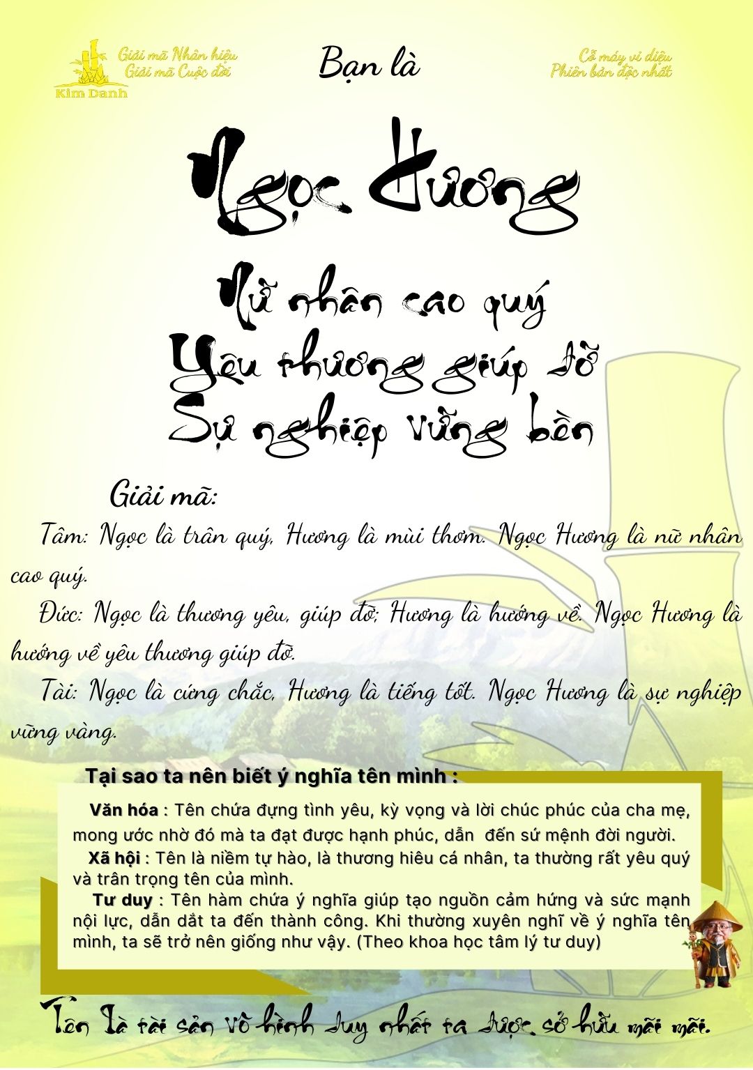 Giải mã ý nghĩa tên Ngọc Hương